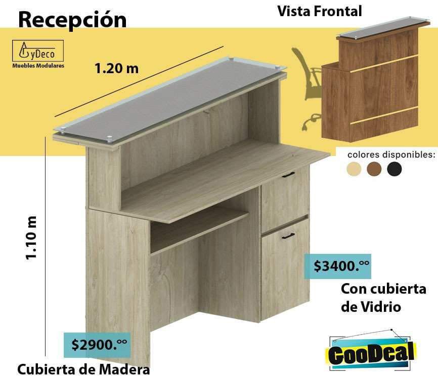 Recepción con Cajon Base Vidrio