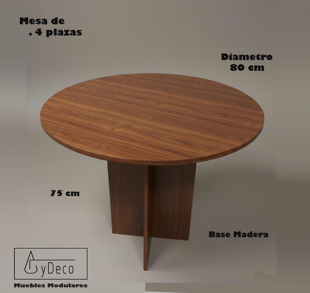 Mesa Redonda 4 Plazas
