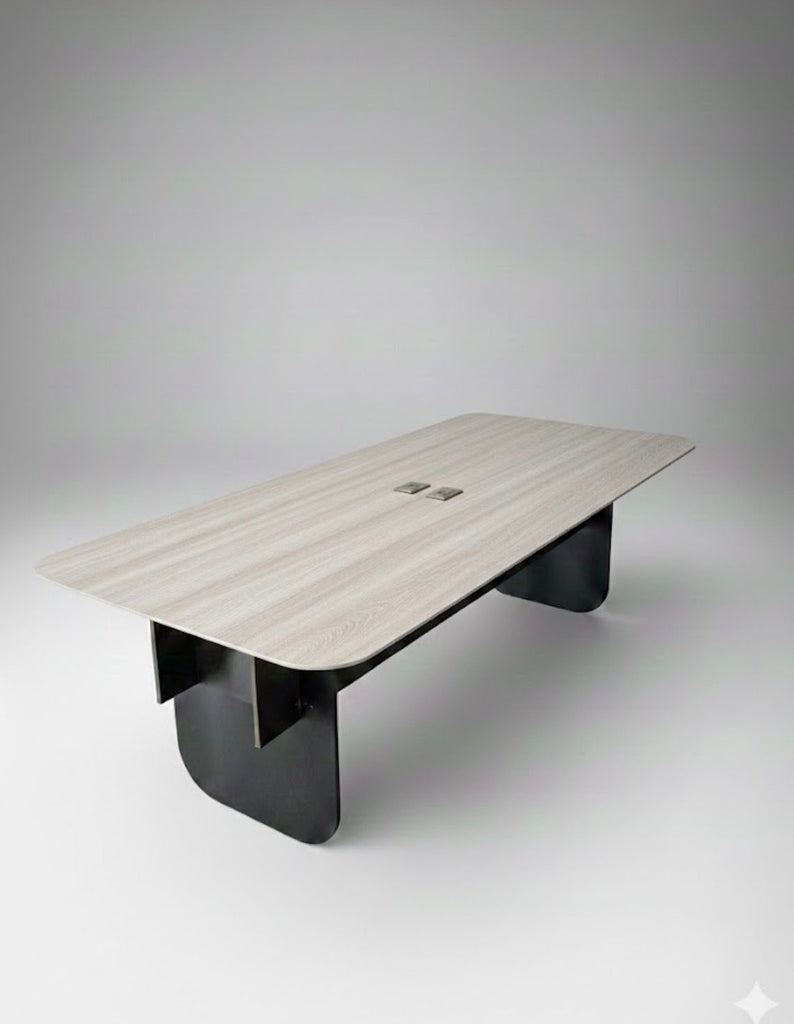 Mesa para sala de juntas 8 Plazas Base Madera Reforzada con Contactos y USB