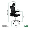 Silla Giratoria de Escritorio Ergonomica Negra Mesh Oficina